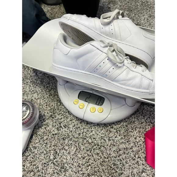 Adidas Superstar Clamshell Sneaker White/White, Men’s 11.5 Leather Athletic Shoe - Picture 11 of 11